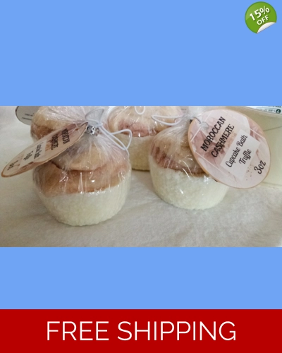 MOROCCAN CASHMERE COCONUT OIL BATH TRUFFLES SIX PIECES HANDMADE ORGANIC NATURAL SKIN CARE